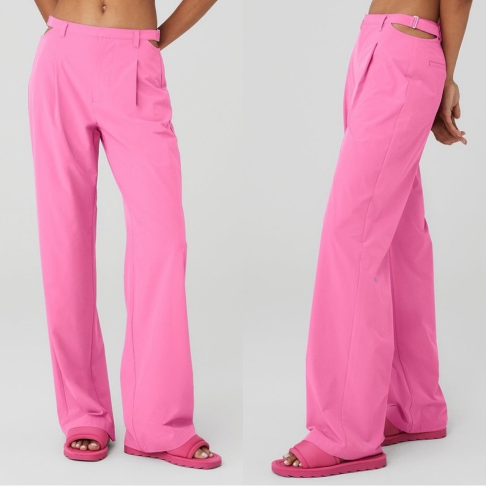 NEW Alo Yoga Mid-Rise Showdown Trouser in Paradise Pink